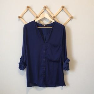 ❄️ RW & Co Navy Button Up Tunic Size Medium